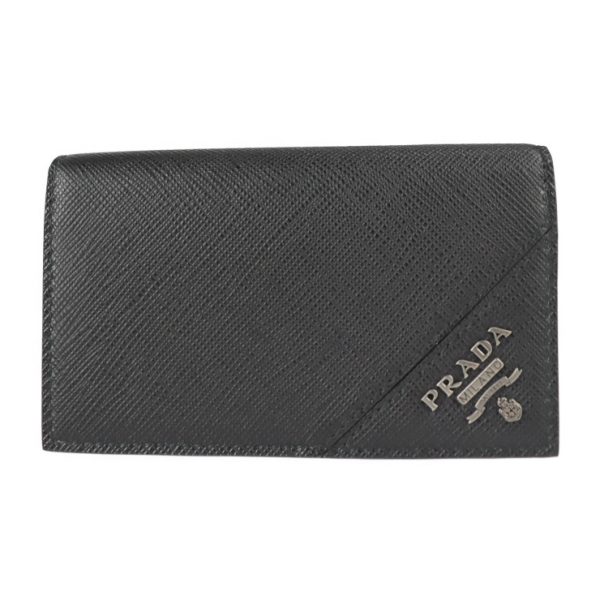 2219093007127 1 Prada Saffiano Metal Leather Card Case Black