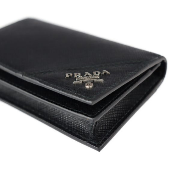 2219093007127 5 Prada Saffiano Metal Leather Card Case Black