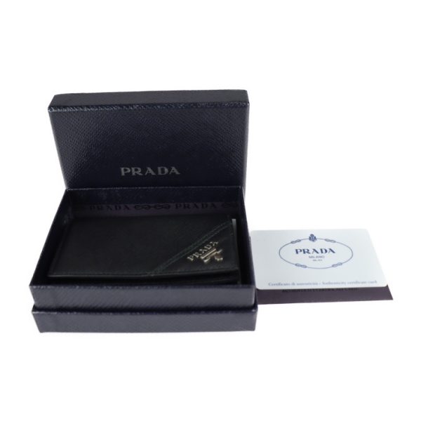 2219093007127 9 Prada Saffiano Metal Leather Card Case Black