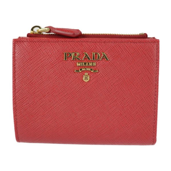 2219093007128 1 Prada Saffiano Leather Bifold Wallet Red