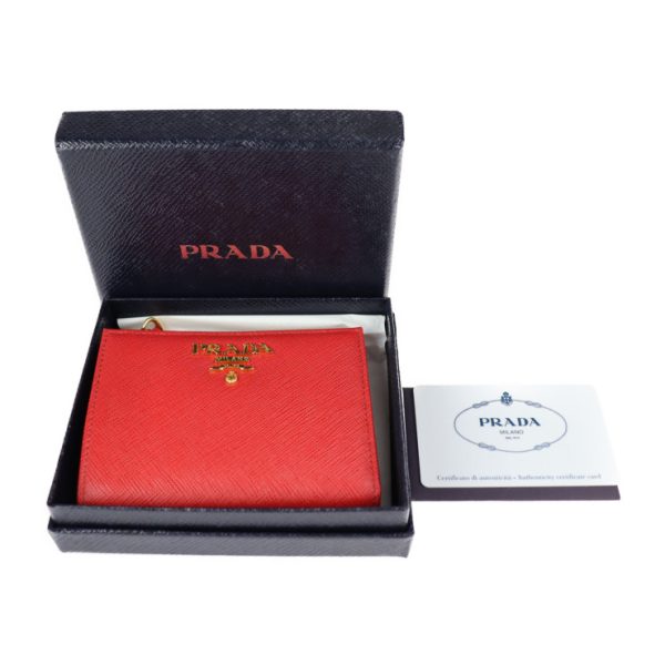 2219093007128 10 Prada Saffiano Leather Bifold Wallet Red