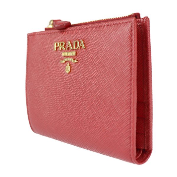 2219093007128 2 Prada Saffiano Leather Bifold Wallet Red