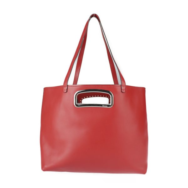 2219093007129 3 Prada Calf Leather Tote Bag Red