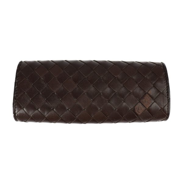 2219093007131 3 Bottega Veneta Intrecciato Leather Key Case Dark Brown