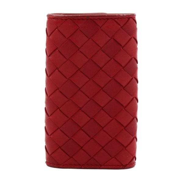 2219123007169 01 3 Bottega Veneta Intrecciato Key Case Leather Red