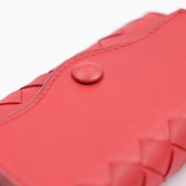 2219123007169 01 8 Bottega Veneta Intrecciato Key Case Leather Red