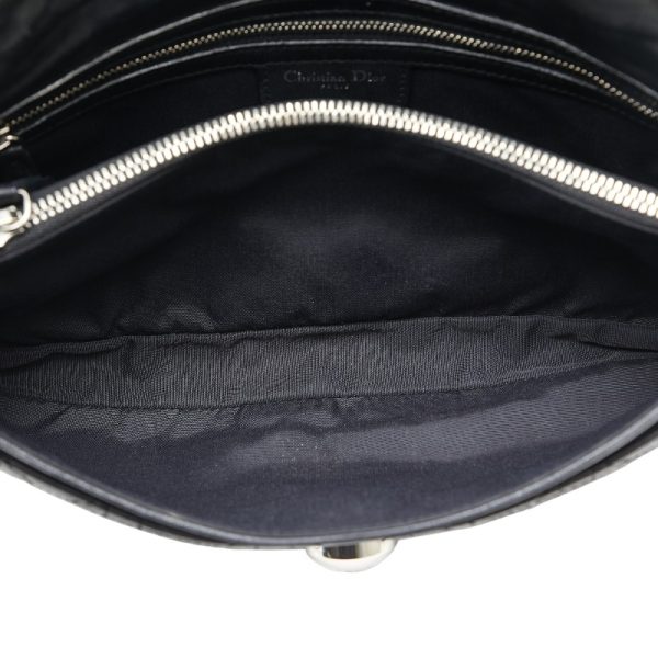 222 51143 8 Dior Cannage Chain Leather Shoulder Bag Black