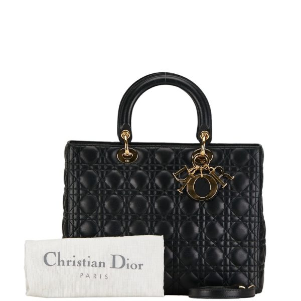 222 55404 1 Christian Dior Lady Dior Cannage Shoulder Bag Black