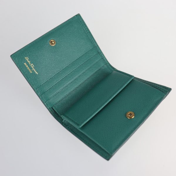 2220053001080 4 Salvatore Ferragamo Gancini Leather Bifold Wallet Green