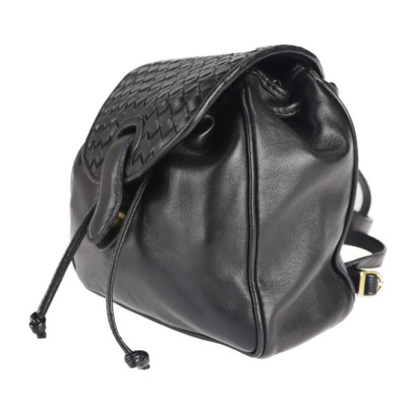 2220063007103 2 Bottega Veneta Intrecciato Lambskin Mini Backpack Black