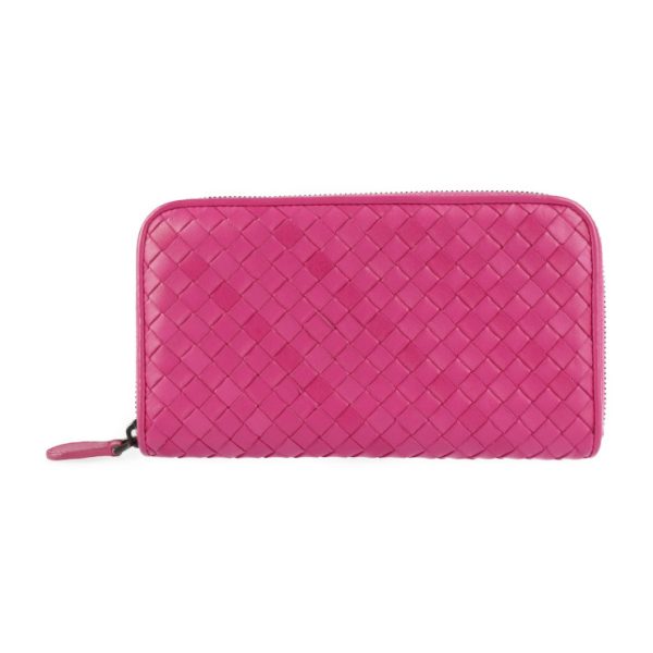 2221083008110 1 Bottega Veneta Intrecciato Leather Wallet Pink