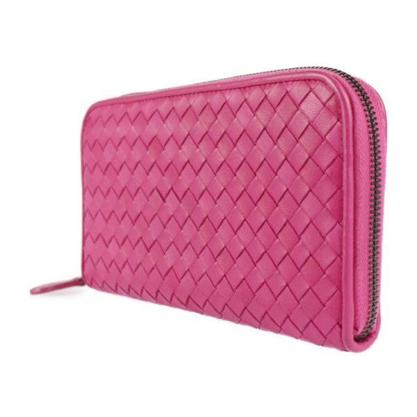 2221083008110 2 Bottega Veneta Intrecciato Leather Wallet Pink