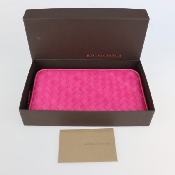 2221083008110 9 Bottega Veneta Intrecciato Leather Wallet Pink