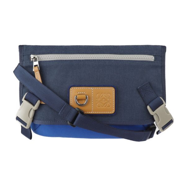 2221113008133 1 Loewe Eye Loewe Nature Canvas Leather Crossbody Bag Electric Blue