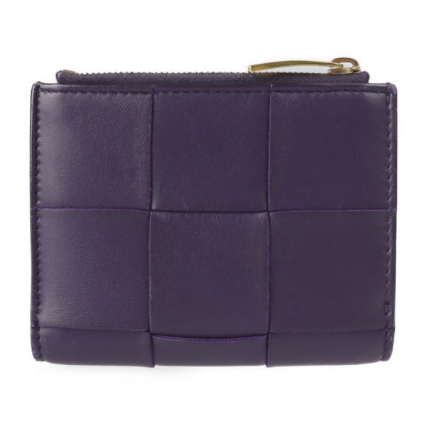 2221113008140 3 Bottega Veneta Maxi Intrecciato Leather Mini Wallet Violet