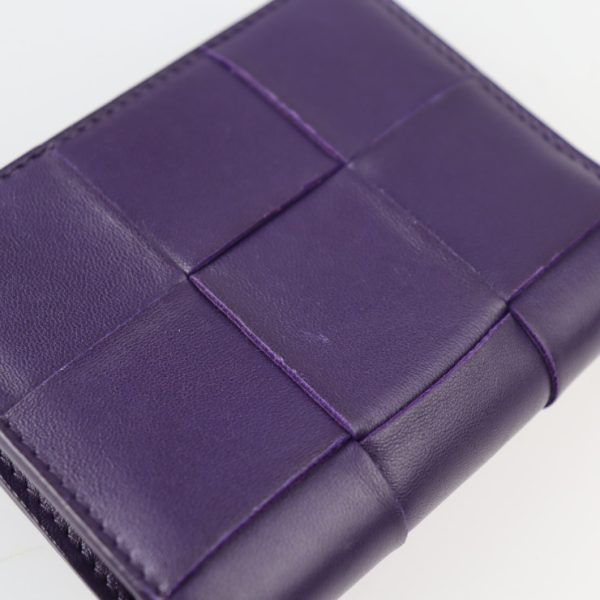 2221113008140 9 Bottega Veneta Maxi Intrecciato Leather Mini Wallet Violet