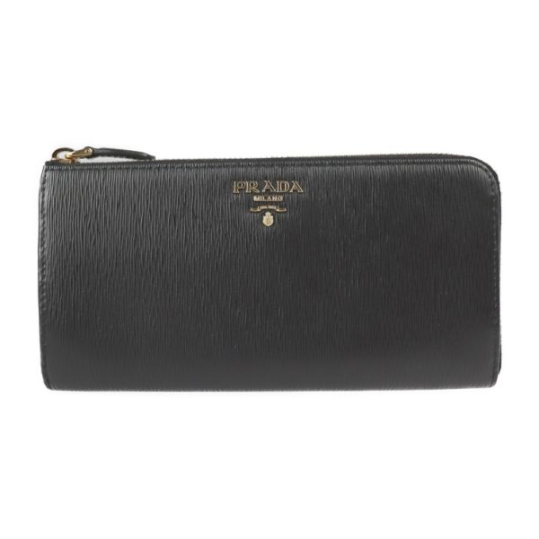 2221113008142 1 Prada Long Leather Wallet Black