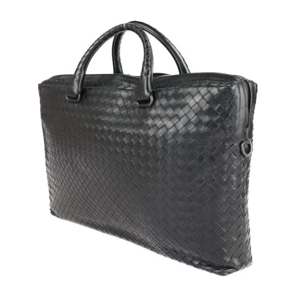 2222053008093 2 Bottega Veneta Intrecciato Leather Briefcase Black