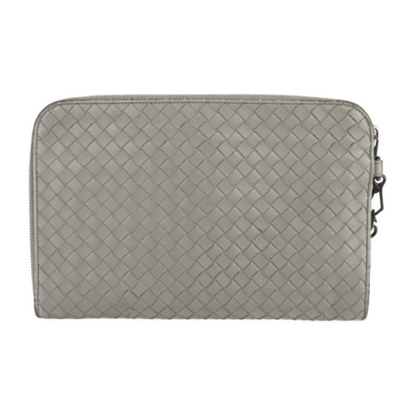 2223023007206 3 Bottega Veneta Document Leather Clutch Case Gray