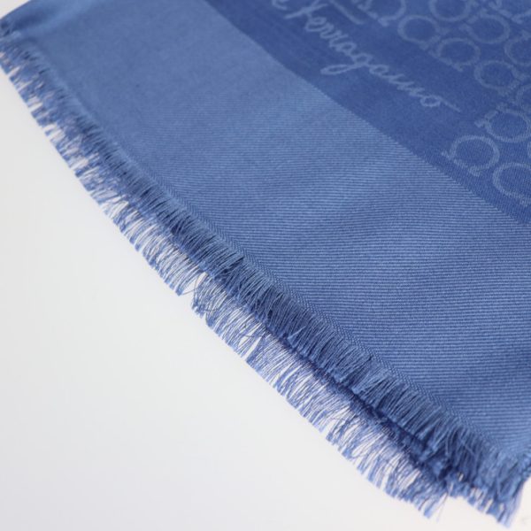 2223063007119 4 Salvatore Ferragamo Scarf Silk Wool Blue