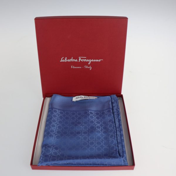 2223063007119 7 Salvatore Ferragamo Scarf Silk Wool Blue