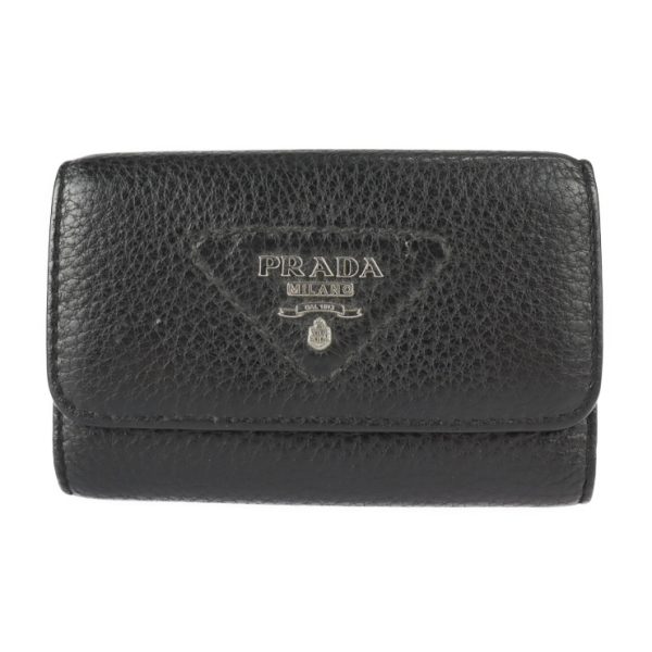 2224091001050 1 Prada Vitello Dyno Leather Key Case Black