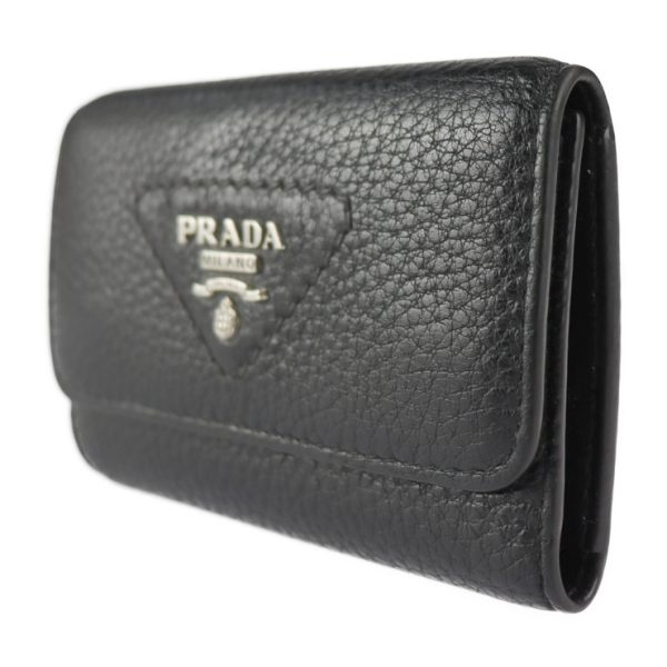 2224091001050 2 Prada Vitello Dyno Leather Key Case Black