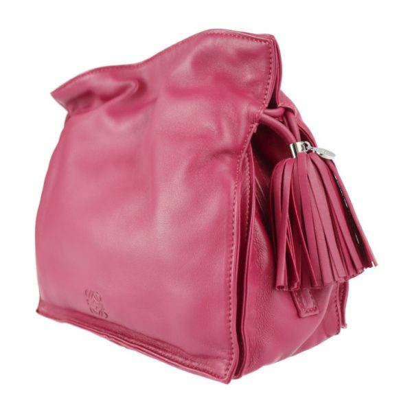 2224103007217 2 Loewe Flamenco Sheepskin Drawstring Bag Wine