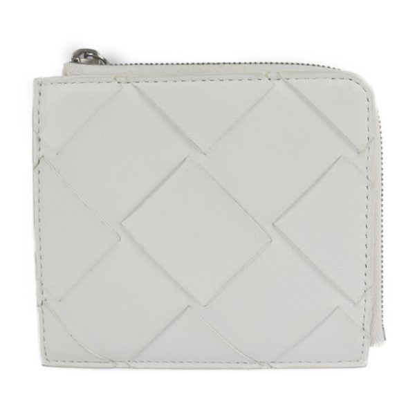 2224103008185 1 Bottega Veneta Maxi Intrecciato Leather Coin Case White