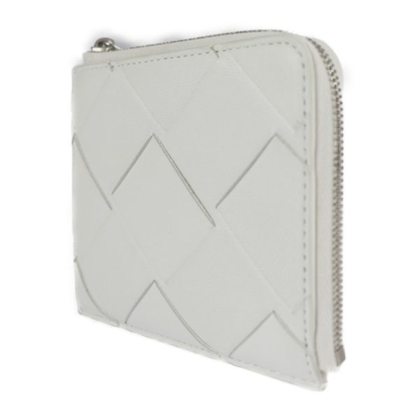 2224103008185 2 Bottega Veneta Maxi Intrecciato Leather Coin Case White