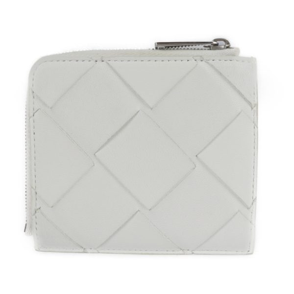 2224103008185 3 Bottega Veneta Maxi Intrecciato Leather Coin Case White