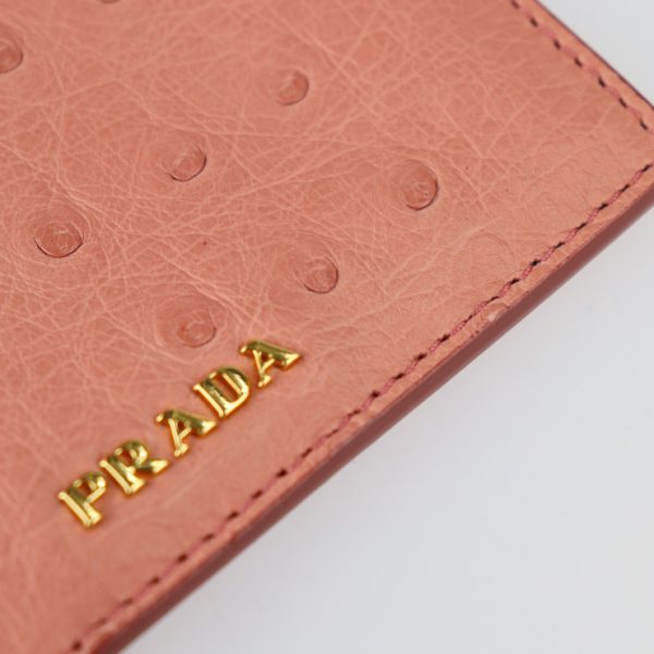 2224103008193 6 Prada Ostrich Card Case Pink Holder