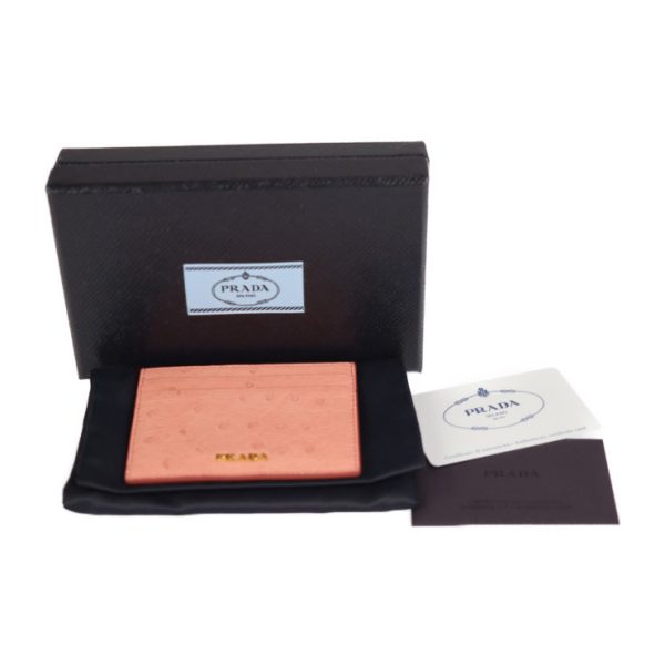 2224103008193 9 Prada Ostrich Card Case Pink Holder