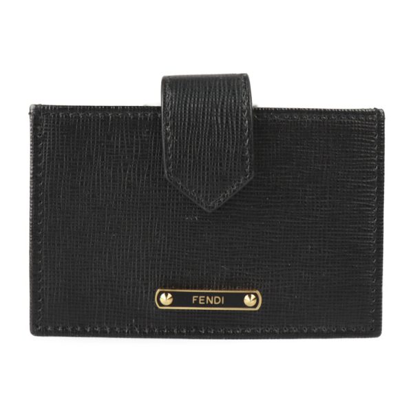 2224113007219 1 Fendi Card Case Calf Leather Black