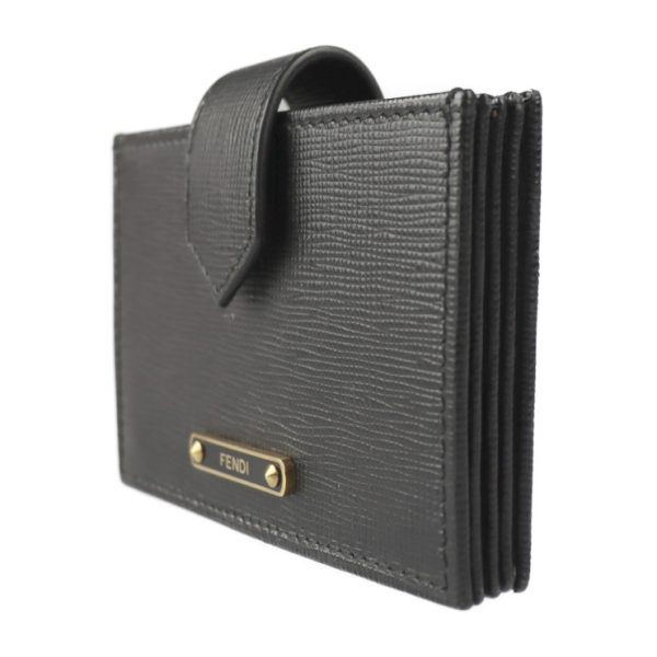 2224113007219 2 Fendi Card Case Calf Leather Black