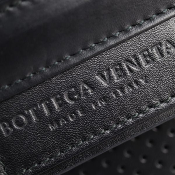 2225023001245 9 Bottega Veneta Perforated Leather Clutch Bag Black