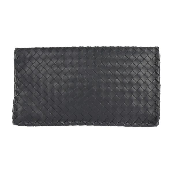 2225053010109 3 Bottega Veneta Intrecciato Leather Clutch Bag Black