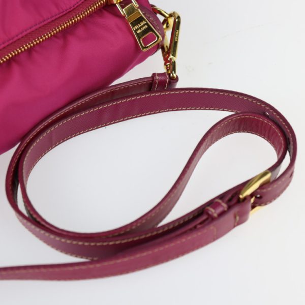 2226093008152 5 Prada Nylon Leather Shoulder Bag Pink