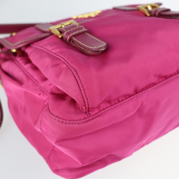 2226093008152 6 Prada Nylon Leather Shoulder Bag Pink