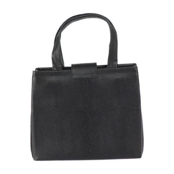 2226123007239 3 Salvatore Ferragamo Vara Lizard Embossed Leather Handbag Black