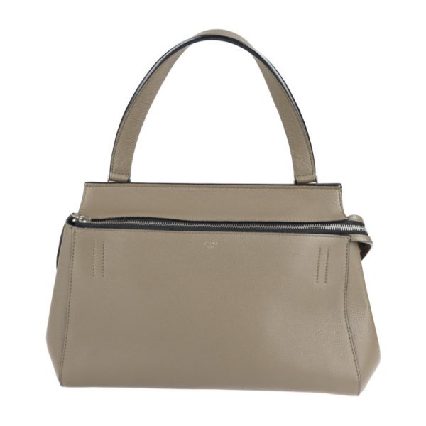 2227013007218 1 Celine Edge Small Leather Handbag Etoupe