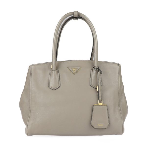 2227103007244 1 Prada Grain Calf Leather Handbag Gray