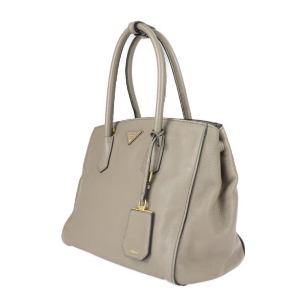 2227103007244 2 Prada Grain Calf Leather Handbag Gray