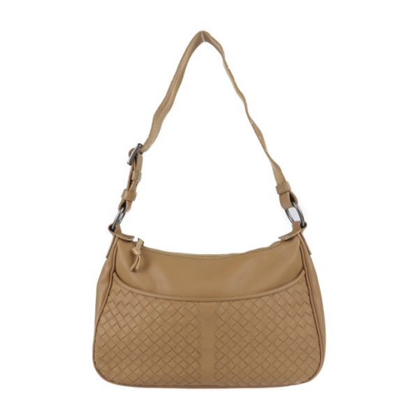 2227103007246 1 Bottega Veneta Intrecciato PVC Shoulder Bag Brown Camel