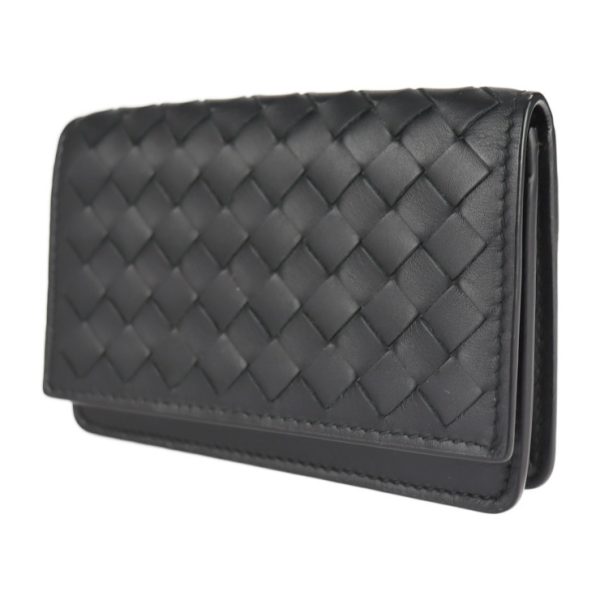 2228033007157 2 Bottega Veneta Intrecciato Leather Card Holder Black