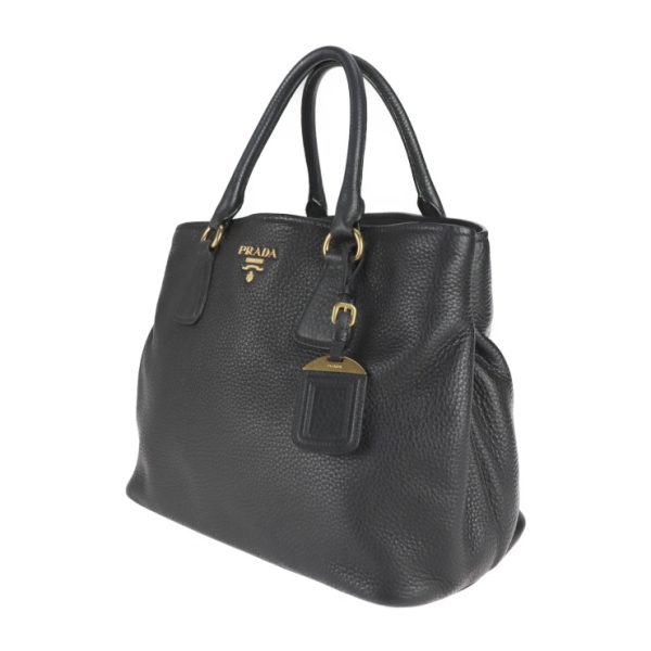 2228073001150 2 Prada VITDAINO Leather Tote Bag Black