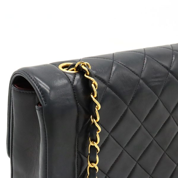 22290367 7 Chanel Diana Matelasse Coco Mark Chain Lambskin Shoulder Bag Black