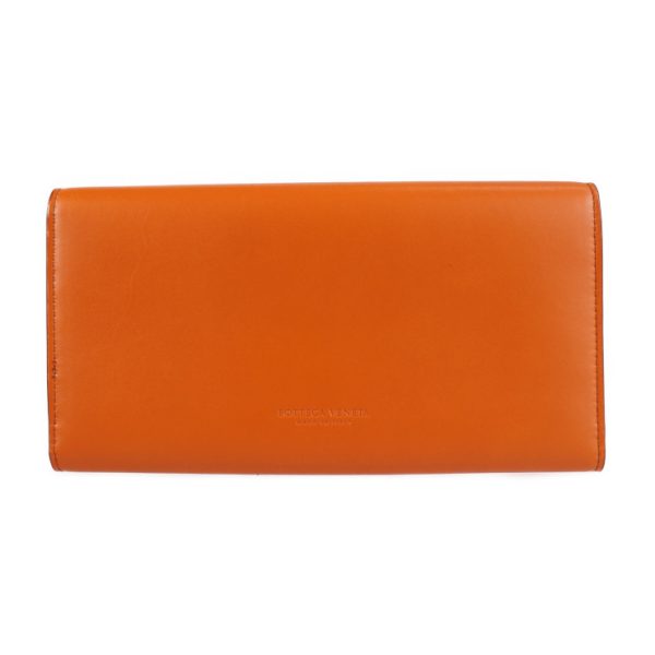 2229083007191 3 Bottega Veneta Continental Calf Leather Wallet Orange