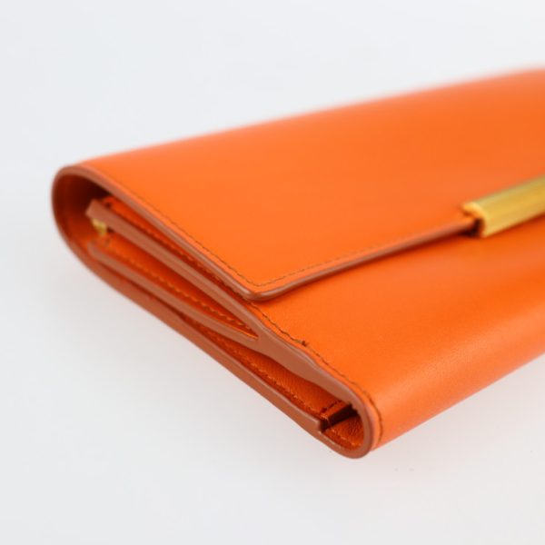 2229083007191 5 Bottega Veneta Continental Calf Leather Wallet Orange