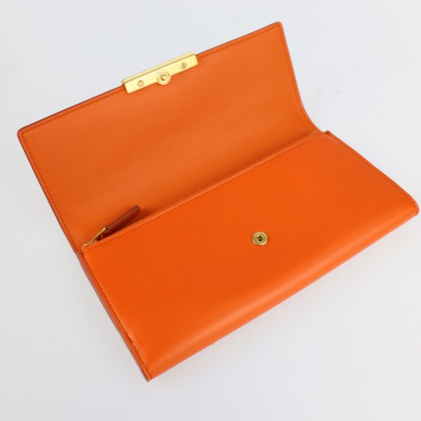 2229083007191 6 Bottega Veneta Continental Calf Leather Wallet Orange